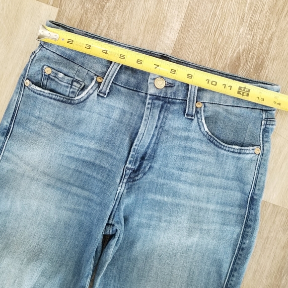 7 for all Mankind Women's Mid Rise Straight Leg - Boot cut Denim Jean's sz 29 - Picture 7 of 14